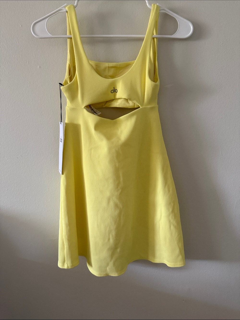 ALO Yoga Sunny Yellow Cutout Tank Dress - Picture 2 of 6